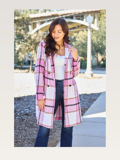 Plaid Button Up Lapel Collar Coat — styled showcase — Livostyle