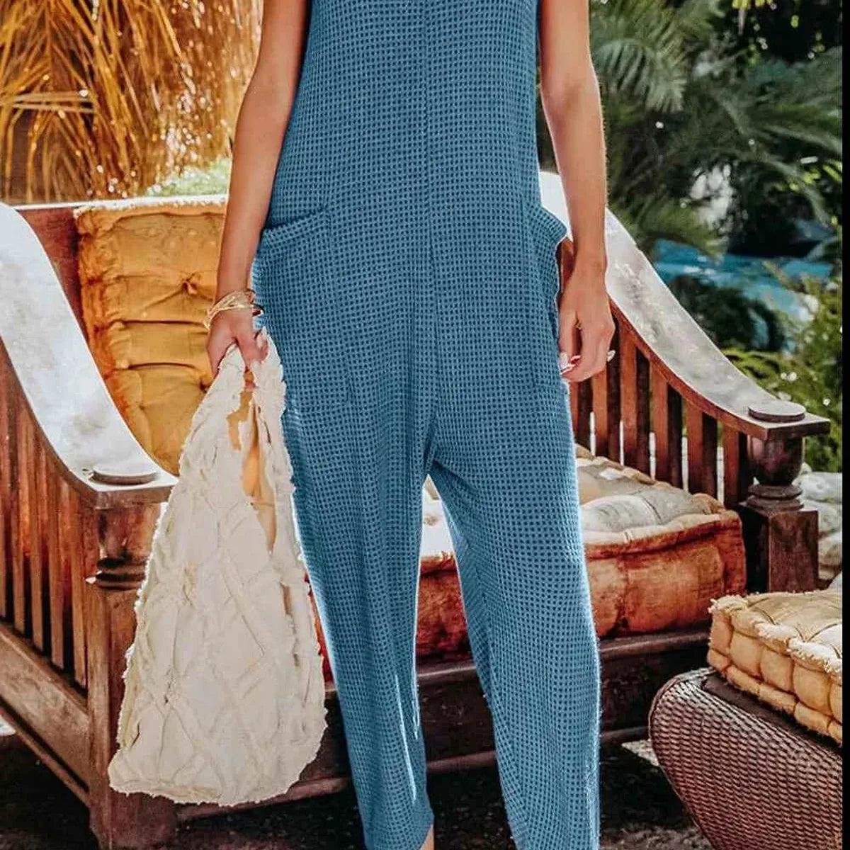 Sleeveless Straight Jumpsuit — square view — Livostyle