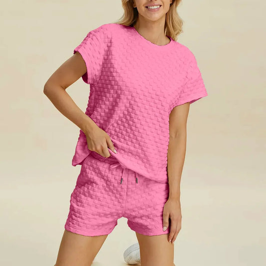 Texture T-Shirt and Shorts Set — square view — Livostyle