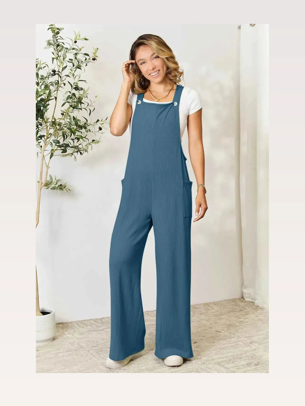 Wide Strap Overall with Pockets — styled showcase — Livostyle