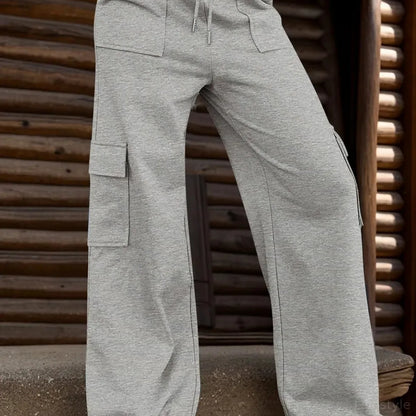 Drawstring Active Pants with Pockets — square view — Livostyle