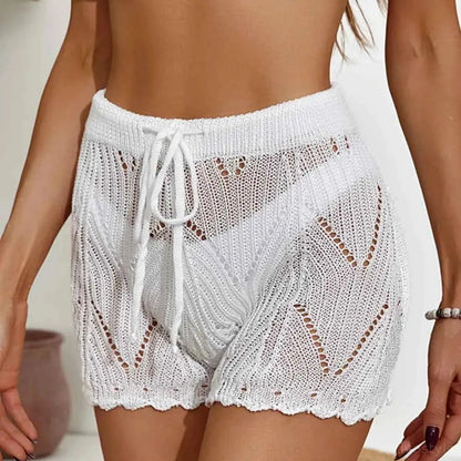 Drawstring Cutout Swim Shorts — square view — Livostyle