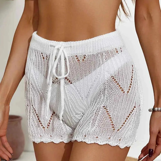 Drawstring Cutout Swim Shorts — square view — Livostyle
