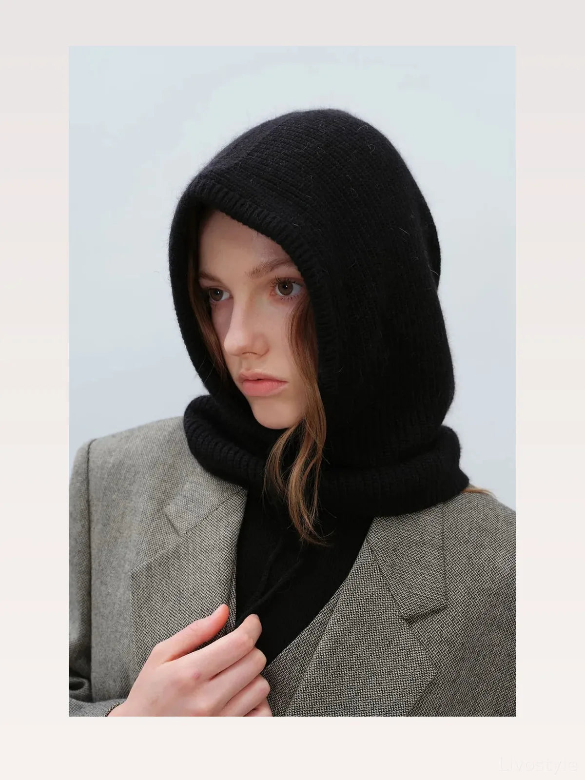 Drawstring Solid Color Thermal Knit Hat — styled showcase — Livostyle