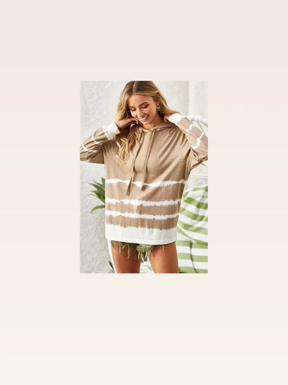Trendy Tie-Dye Hoodie with Drawstring and French Terry Fabri — styled showcase — Livostyle