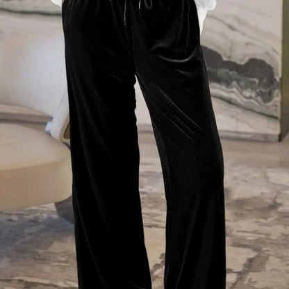 Drawstring Waist Wide Leg Active Pants — square view — Livostyle