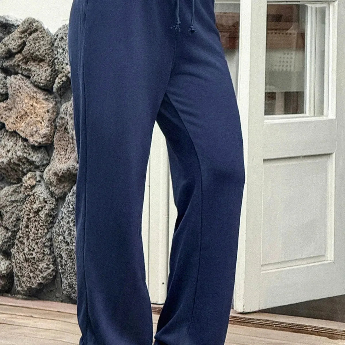 Drawstring Wide Leg Active Pants — square view — Livostyle