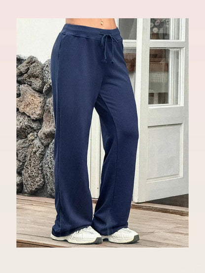 Drawstring Wide Leg Active Pants — styled showcase — Livostyle