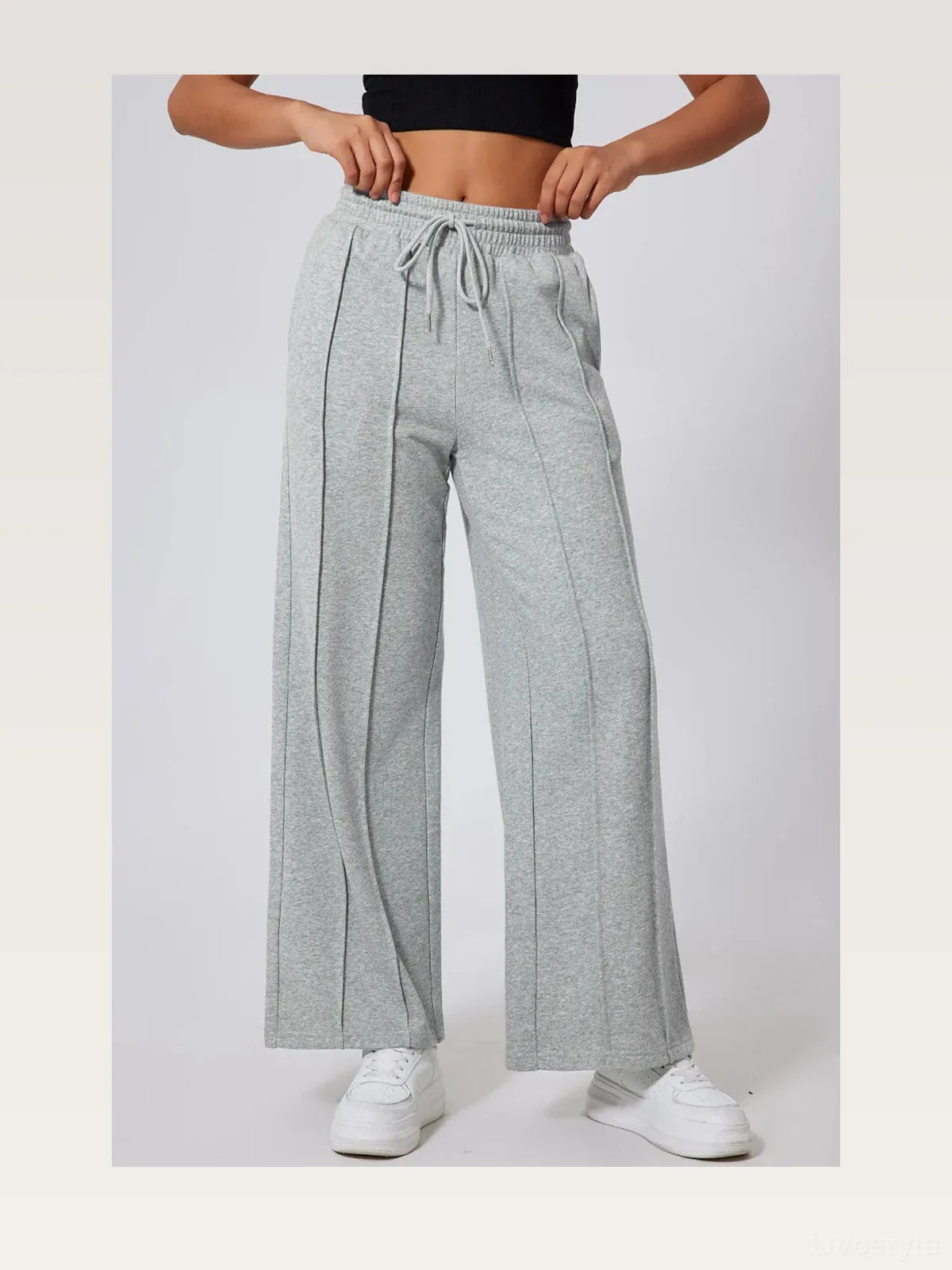 Drawstring Wide Leg Active Pants – styled outfit view