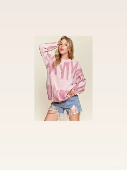 Edgy Graffiti Oversized Sweater with Drop Shoulder Design — styled showcase — Livostyle