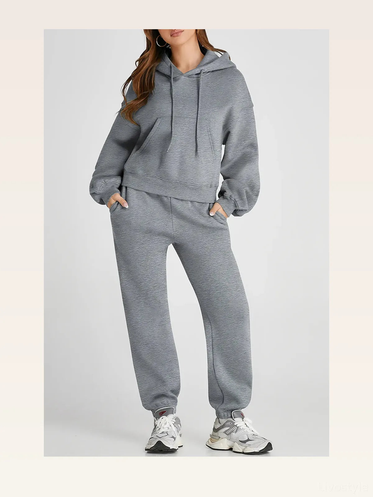 Dropped Shoulder Hooded Top and Pants Active Set — styled showcase — Livostyle