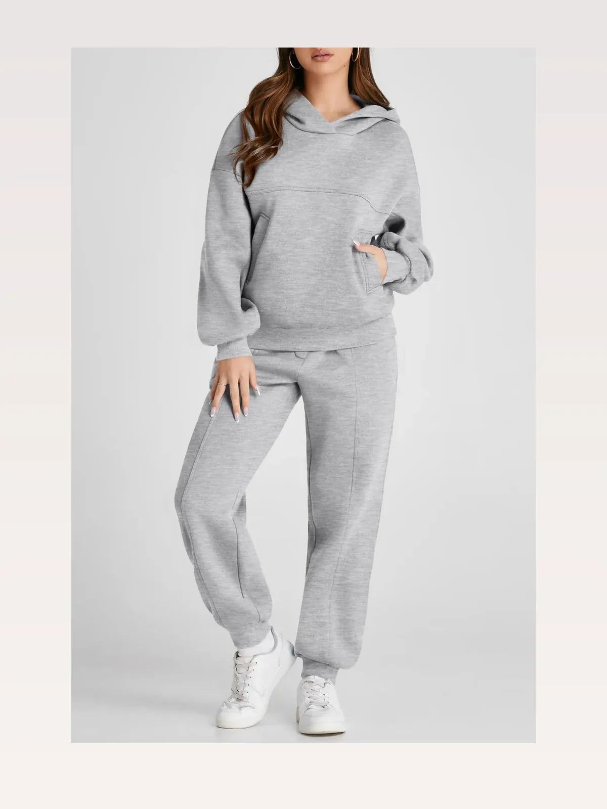 Dropped Shoulder Long Sleeve Hoodie and Pants Active Set — styled showcase — Livostyle