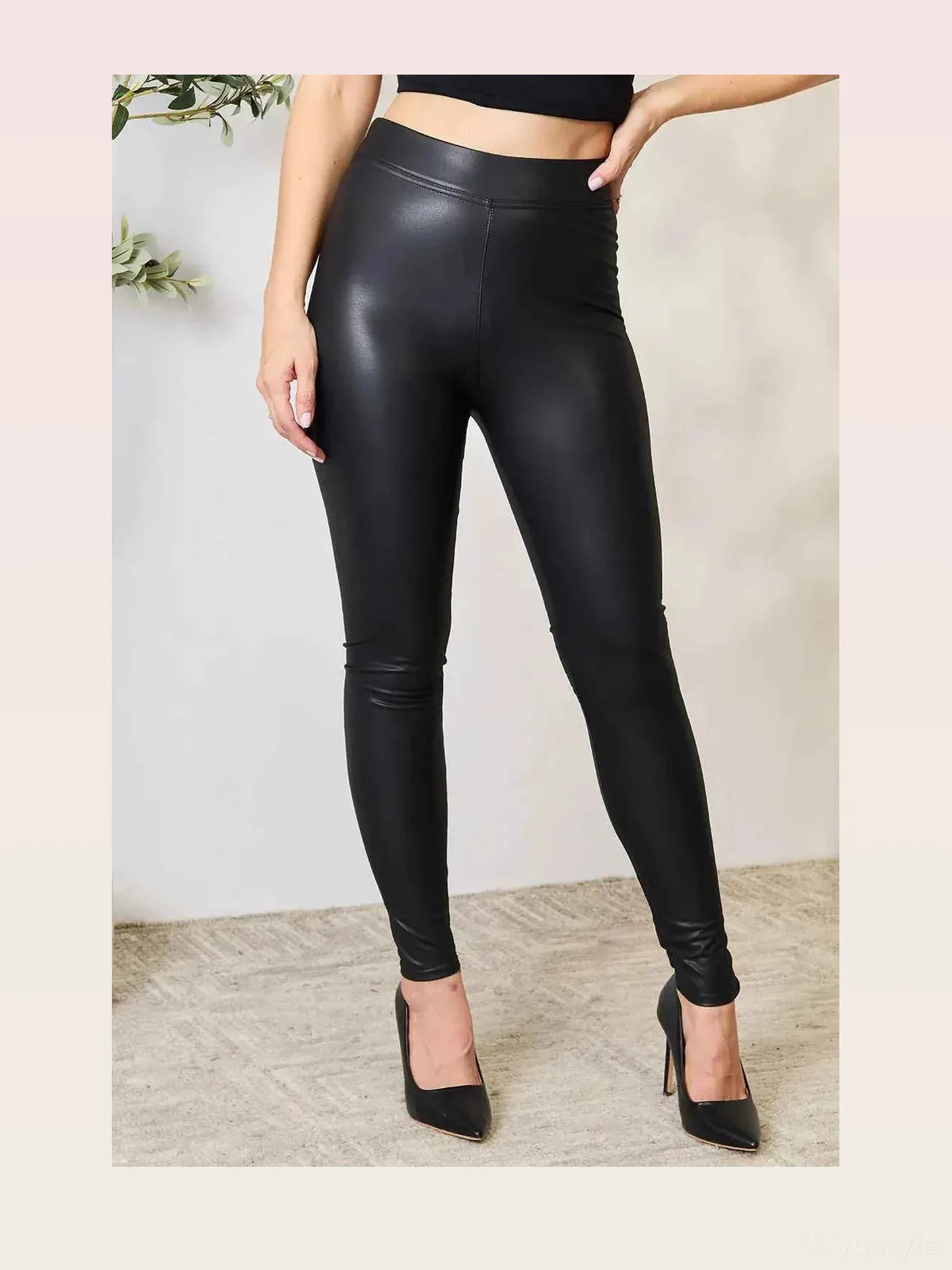 Faux Leather High Waist Skinny Pants — styled showcase — Livostyle