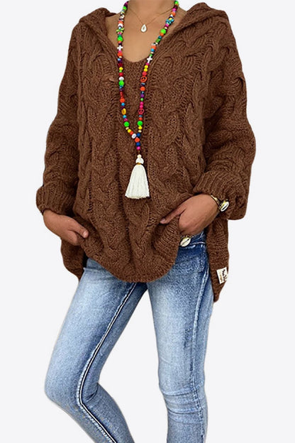 Cable-Knit Hooded Sweater — Livostyle