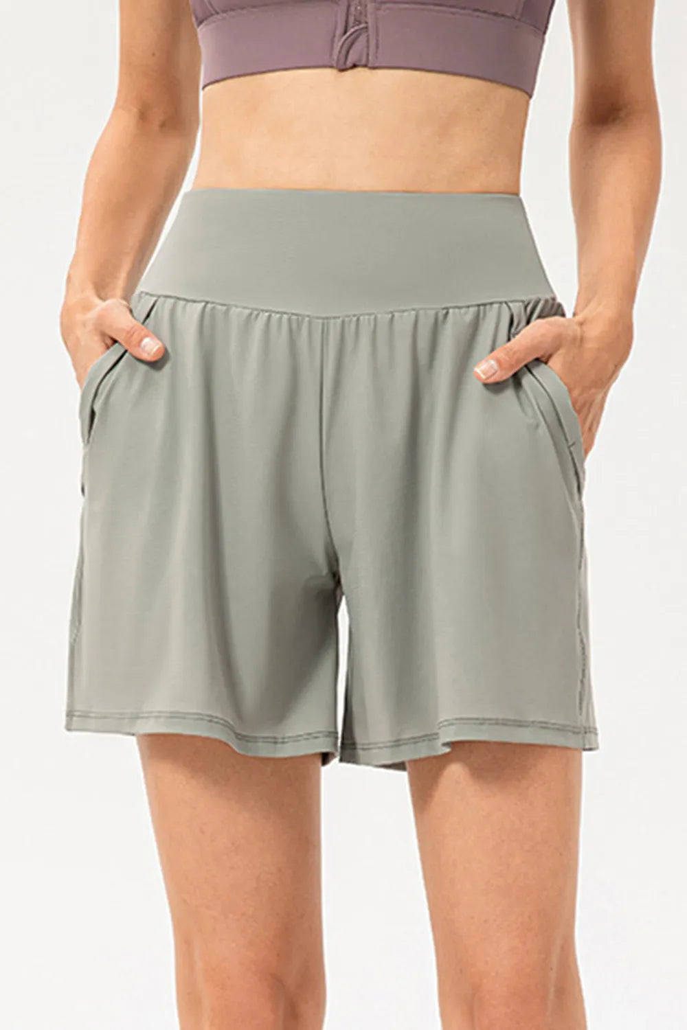 Pocketed Elastic Waist Active Shorts — Livostyle