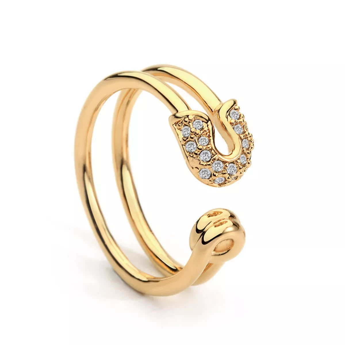 Zircon Double Band Open Ring — Livostyle