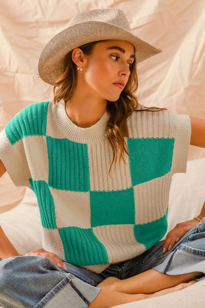 Check Plaid Casual Sweater Top — Livostyle