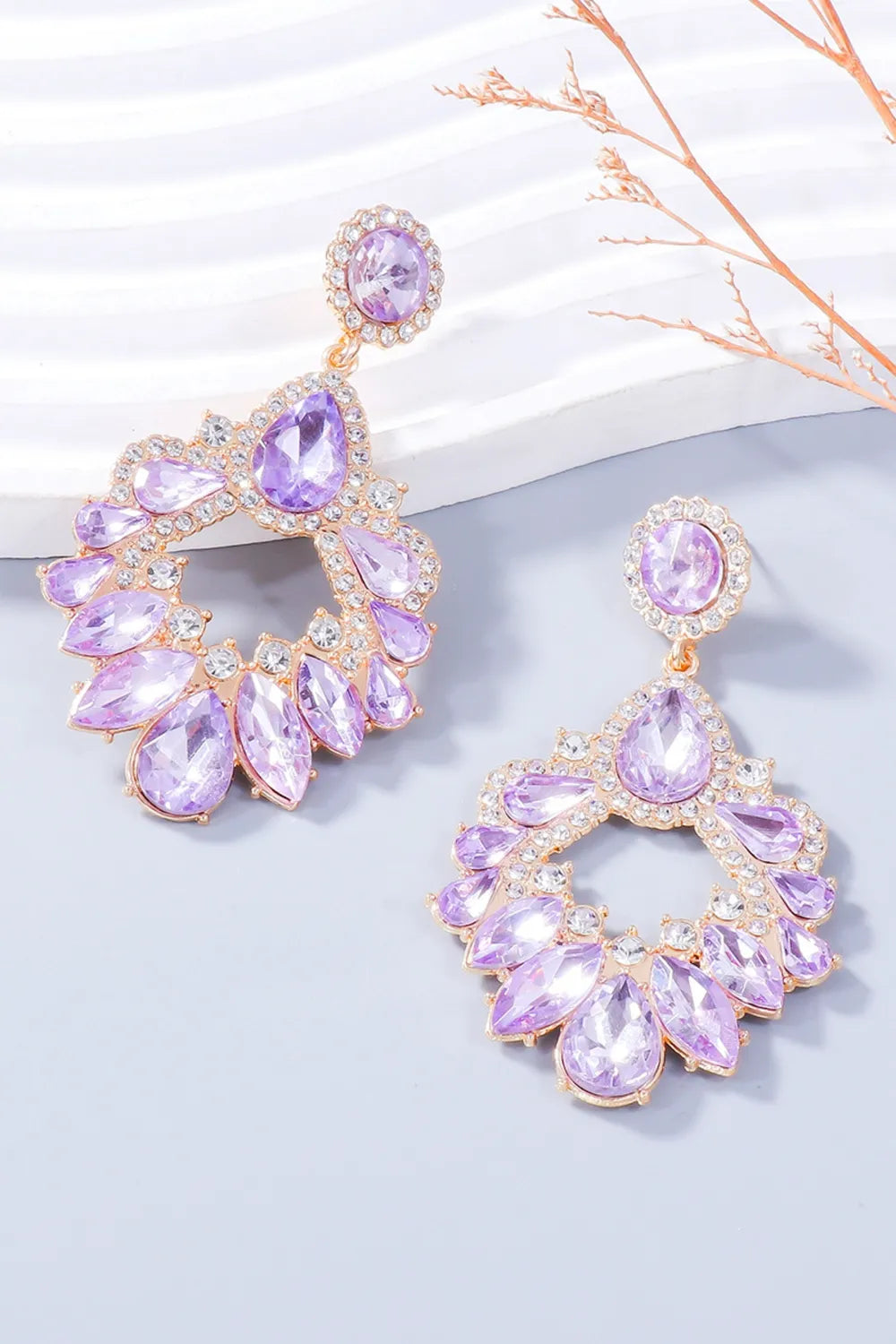 Alloy Rhinestone Dangle Earrings — Livostyle
