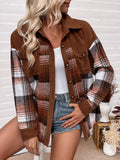Plaid Button-Up Shacket with Chest Pockets — Livostyle