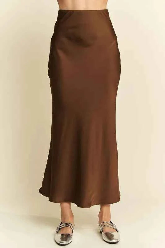 Davi & Dani High Waist Midi Skirt