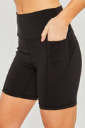 High Waist Seam Detail Active Shorts #1 — Livostyle