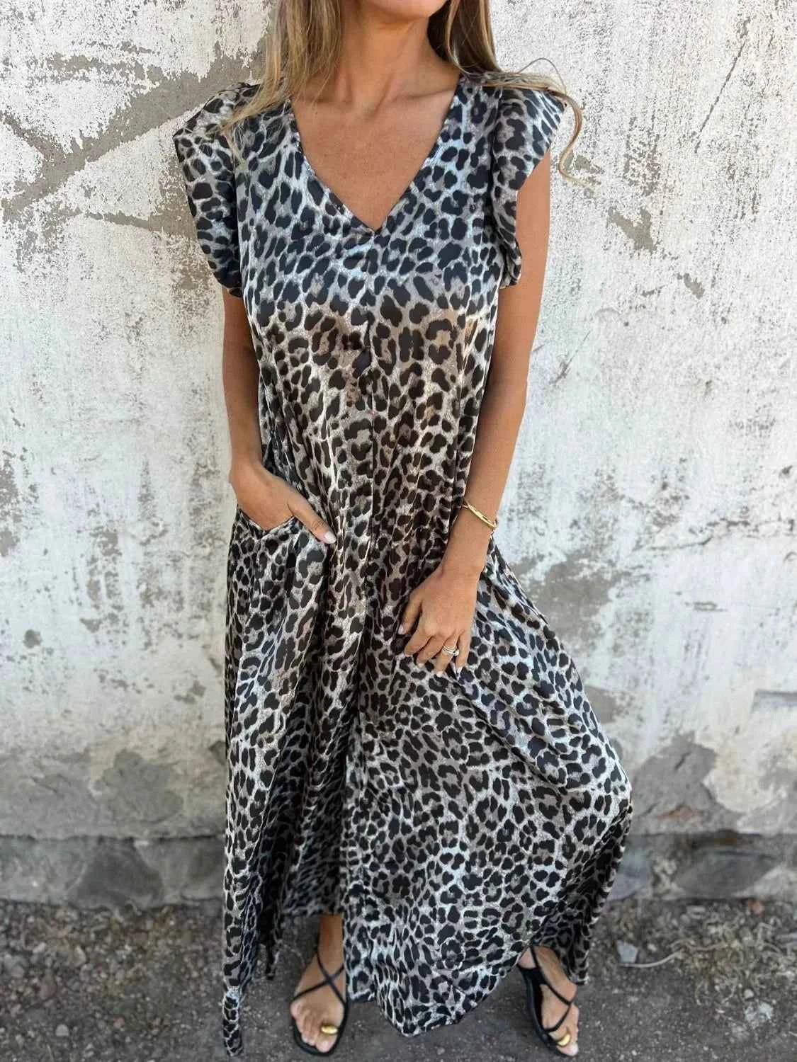Full Size V-Neck Cap Sleeve Wide Leg Jumpsuit Plus Size