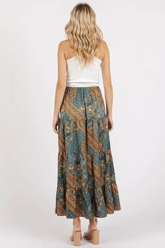 Paisley Patchwork Print Satin Maxi Skirt – photo 4