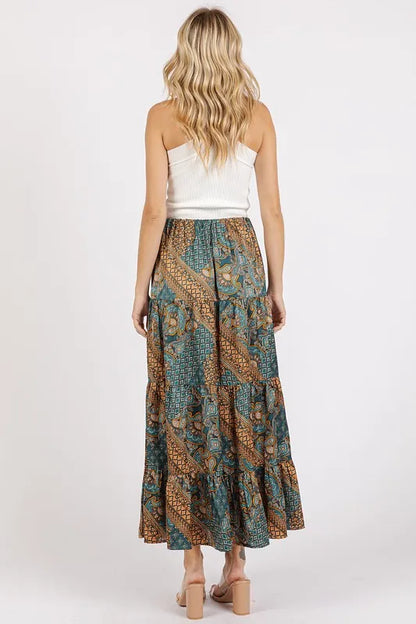 Paisley Patchwork Print Satin Maxi Skirt – photo 4