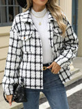 Plaid Button Up Long Sleeve Jacket — Livostyle