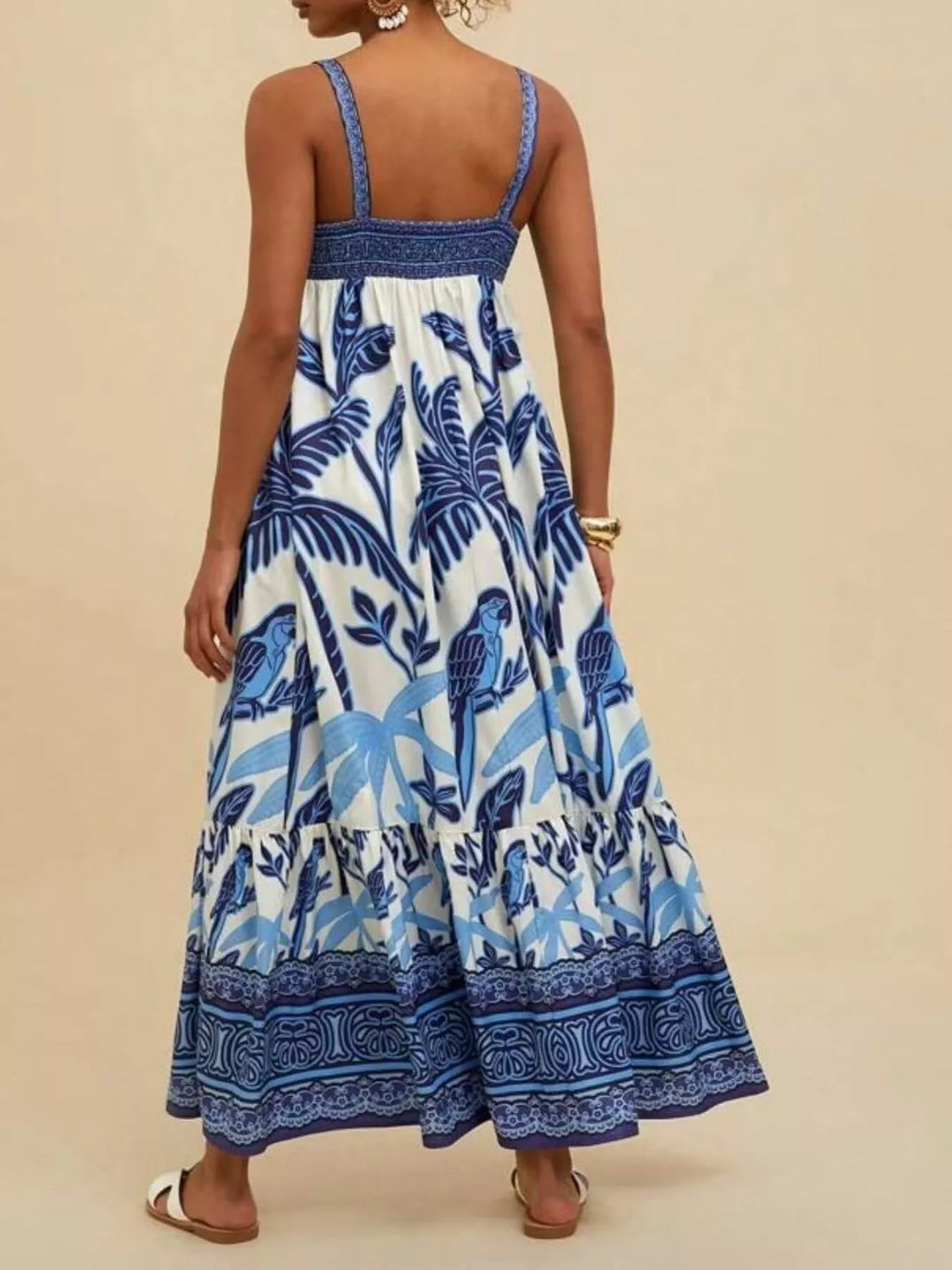 Printed Square Neck Maxi Dress in Four Colors – photo 4
