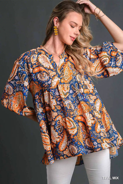 Mix Paisley Boho Tunic Blouse — Livostyle