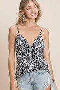 Stylish Leopard Print Twist Front Cami in Lightweight Gauze Knit — Livostyle