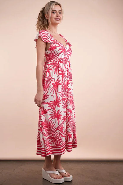 Tropical Printed Midi Summer Boho Dress – photo 2