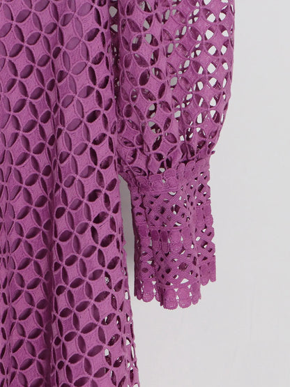 Lace Cutout Long Sleeve Midi Dress – photo 8