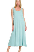 French Terry Twisted Strap Midi Dress — Livostyle