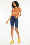 Mid Rise Bermuda Denim Shorts — Livostyle