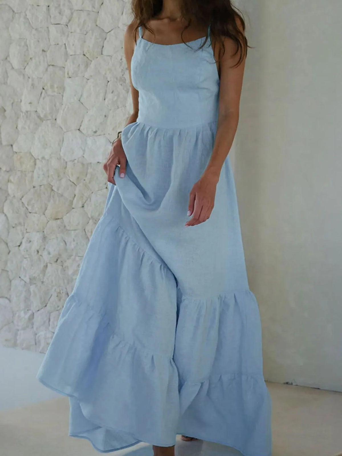 Tiered Maxi Cami Dress with Ruffled Hem – photo 9