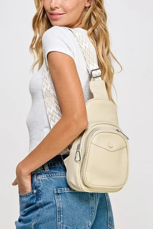 Textured PU Leather Sling Bag — Livostyle