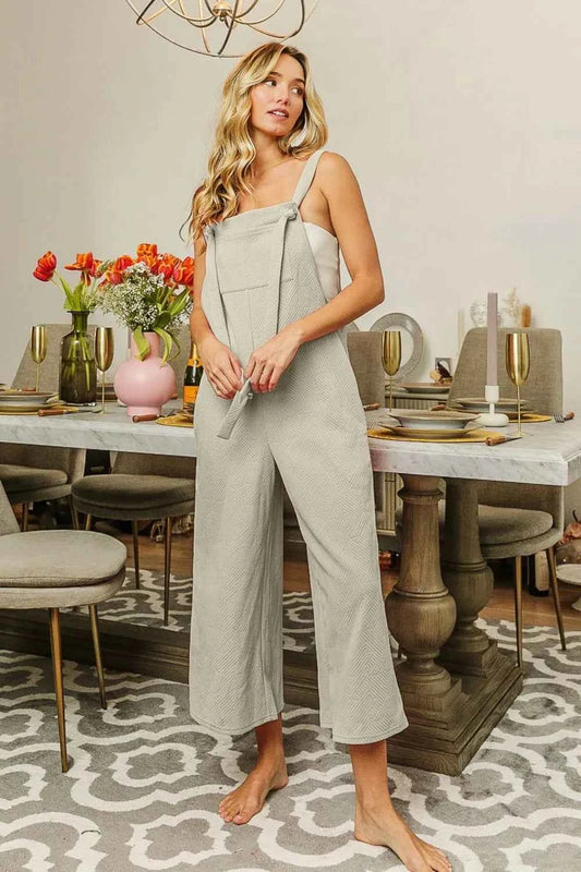 Stylish BiBi Jacquard Jumpsuit with Convenient Side Pockets