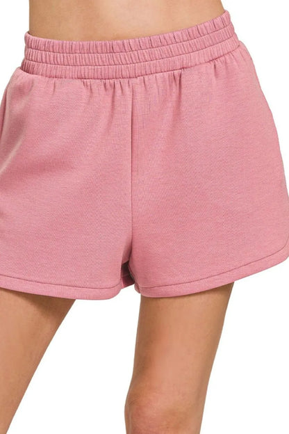 Scuba Dolphin Shorts with Elastic Waistband in Lt Rose