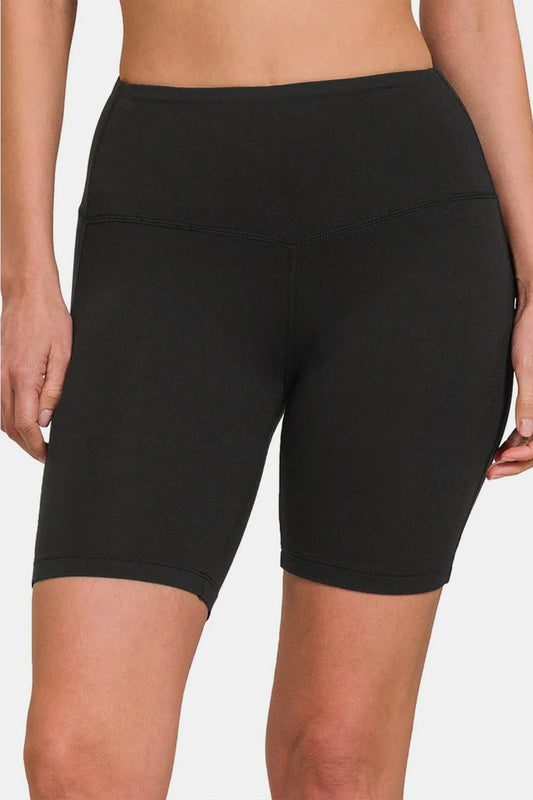 High Waist Active Shorts in Black