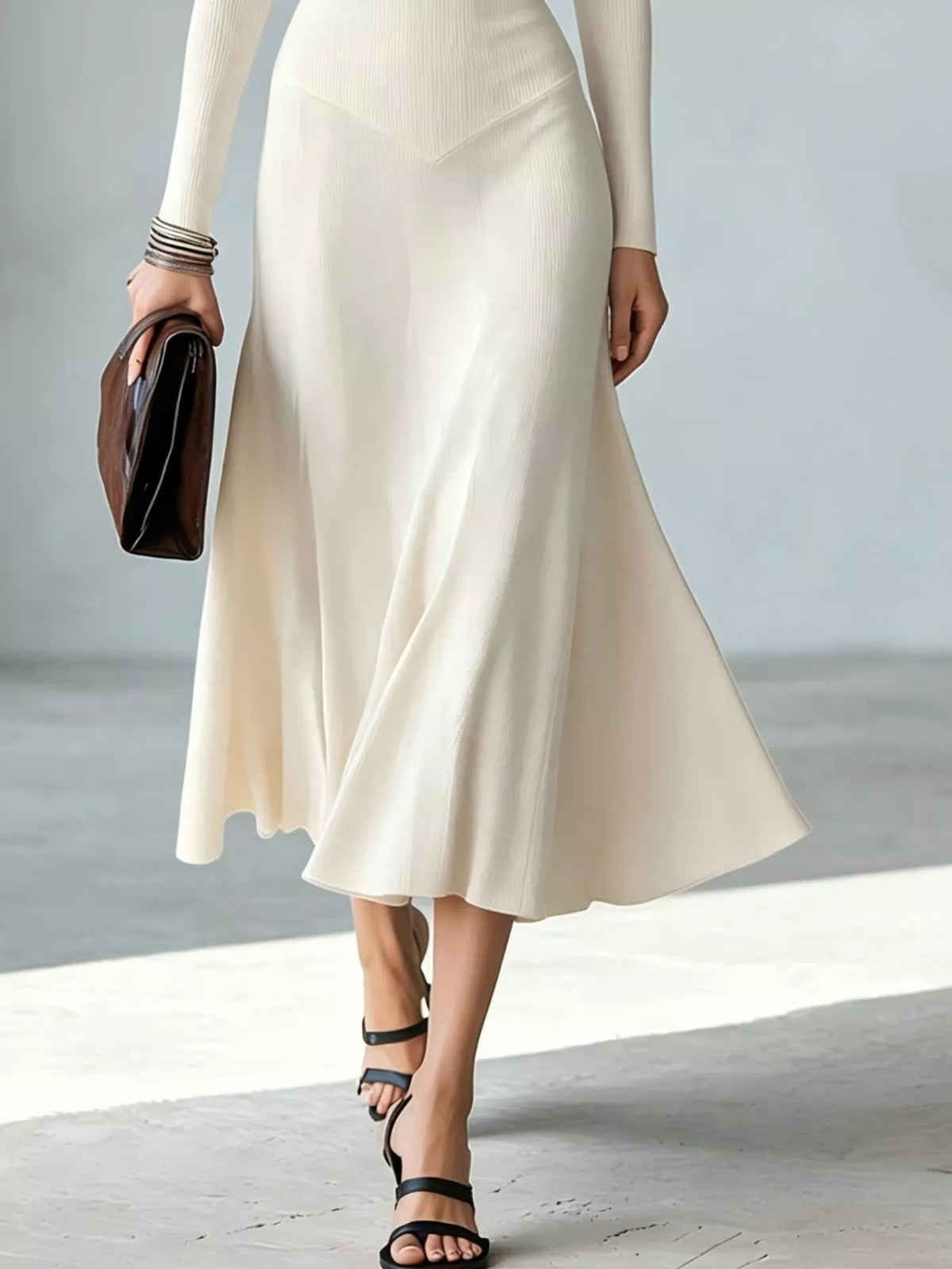 Mock Neck Cut-Out Long Sleeve Midi Dress – Plus Size – photo 6