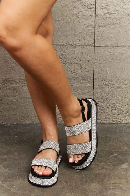 Shine On Platform Rhinestone Slingback Sandal — Livostyle