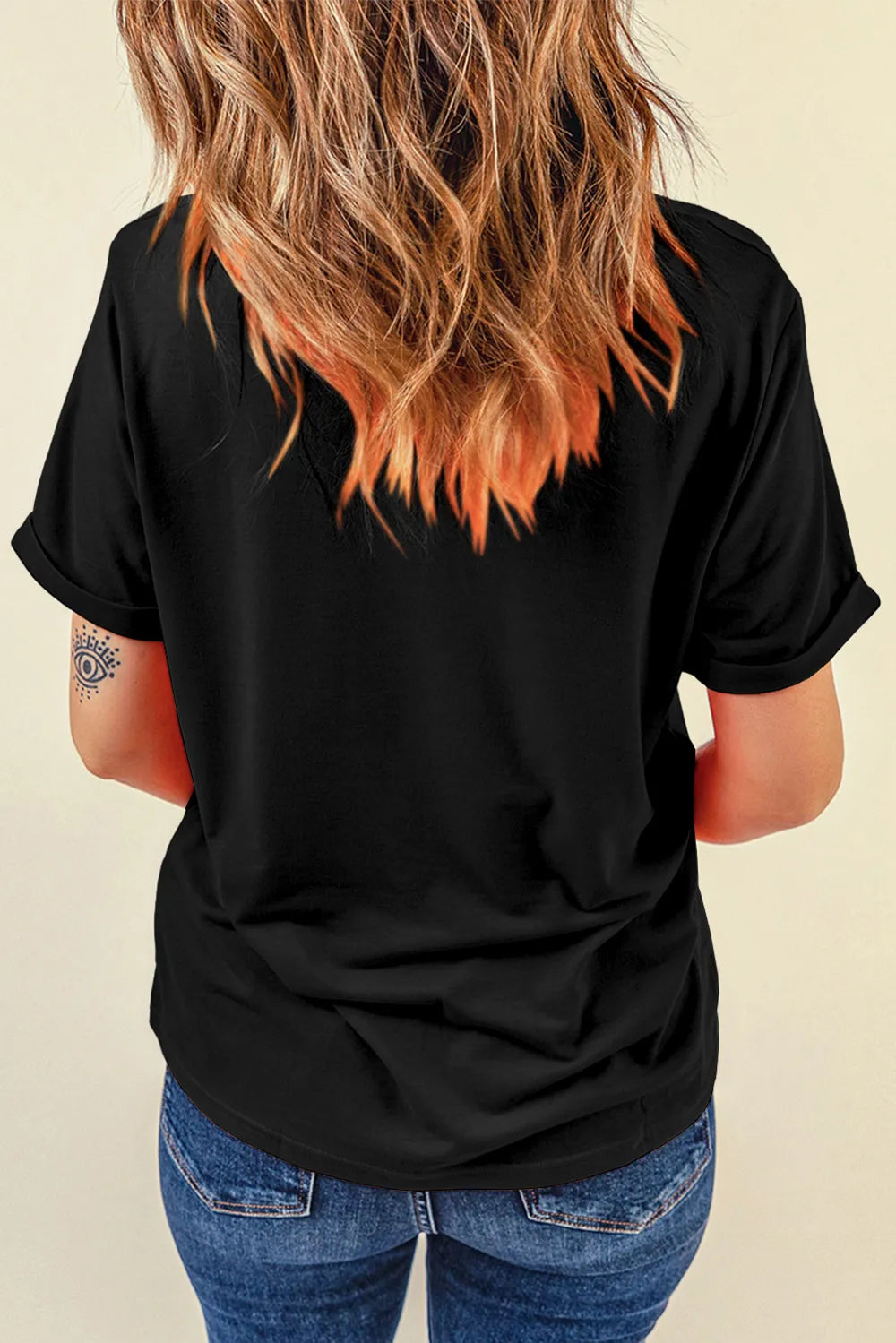 Rhinestone US Flag Round Neck Short Sleeve T-Shirt styling — Livostyle