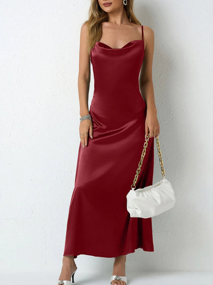 Satin Cowl Neck Cami Dress – photo 14