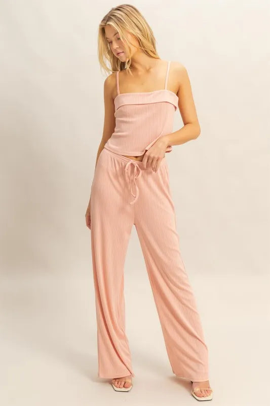 Rib Knit Cami Top and Pants Set — Livostyle