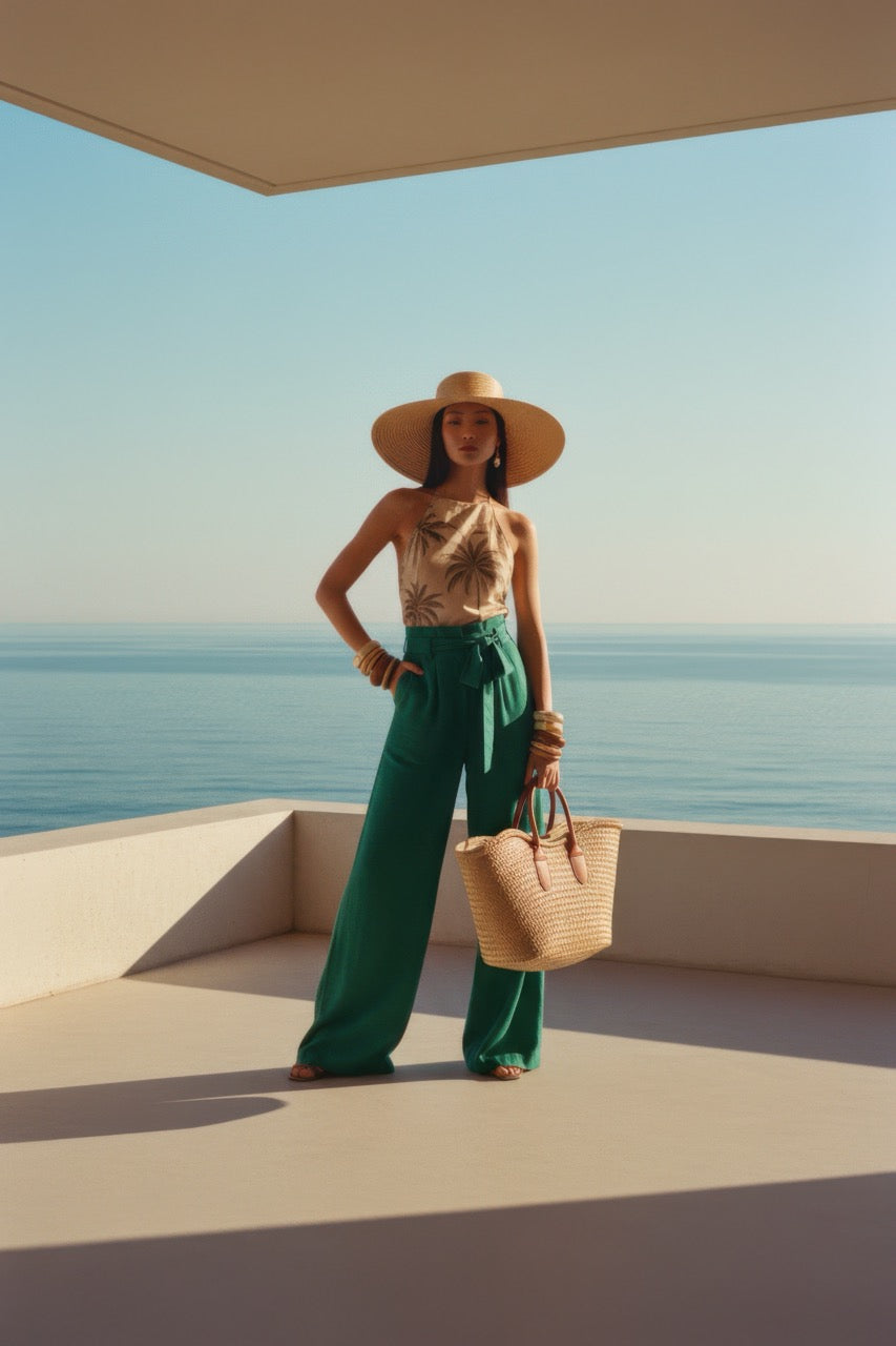Stylish woman in designer outfit — Livostyle elegance and confidence collection