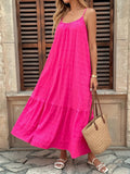 Scoop Neck Cami Maxi Dress with Ruffled Tiers