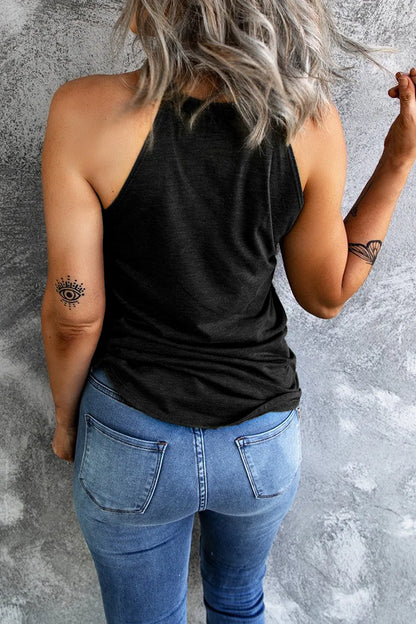 Heart US Flag Round Neck Grecian Neck Tank – photo 2