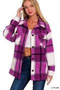 Oversized Plaid Fleece Shacket — Livostyle